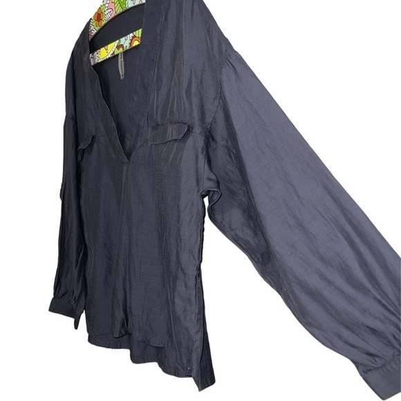 EMMA Knudsen Lucy Navy Blue Long Sleeve Blouse - Picture 4 of 10